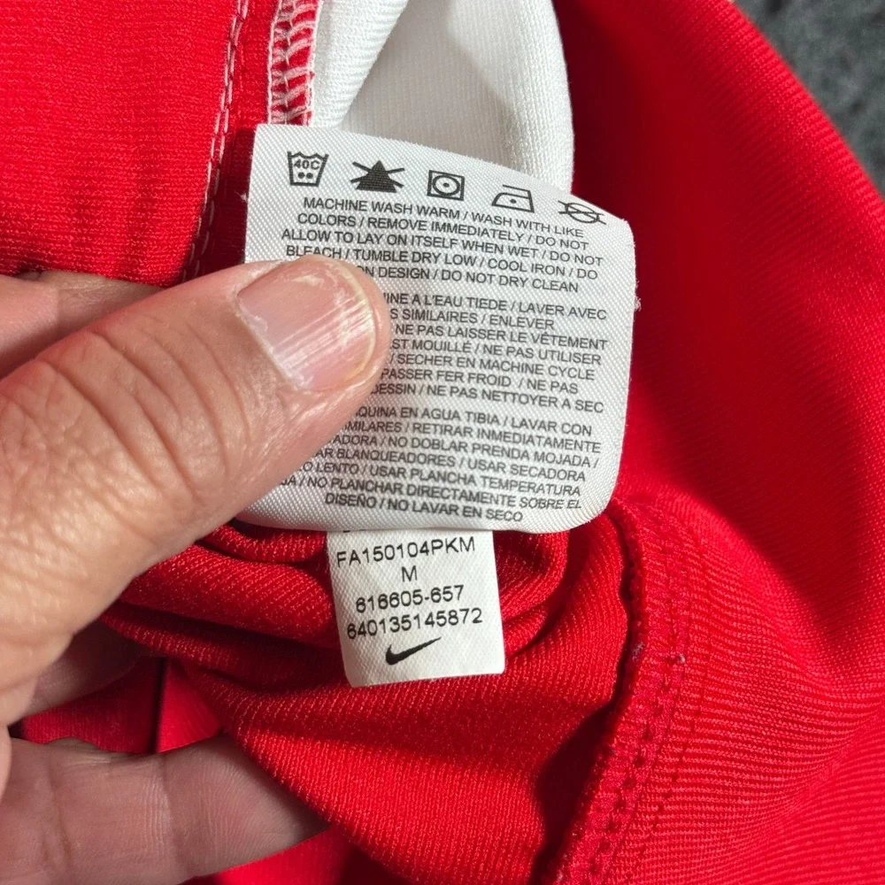 Nike Mens Dri-FIT Soccer Track Jacket Red White Full Zip 616605-657 Size M